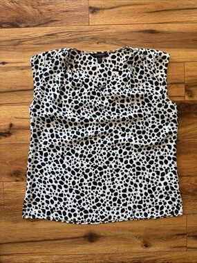 Banana Republic Black and White Animal Print Camisole